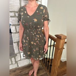 Green floral dress